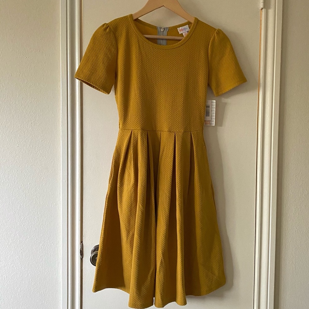 Mustard Yellow Lularoe Amelia Dress